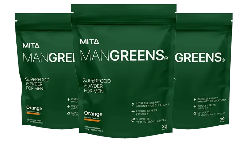 Man Greens supplement bottle